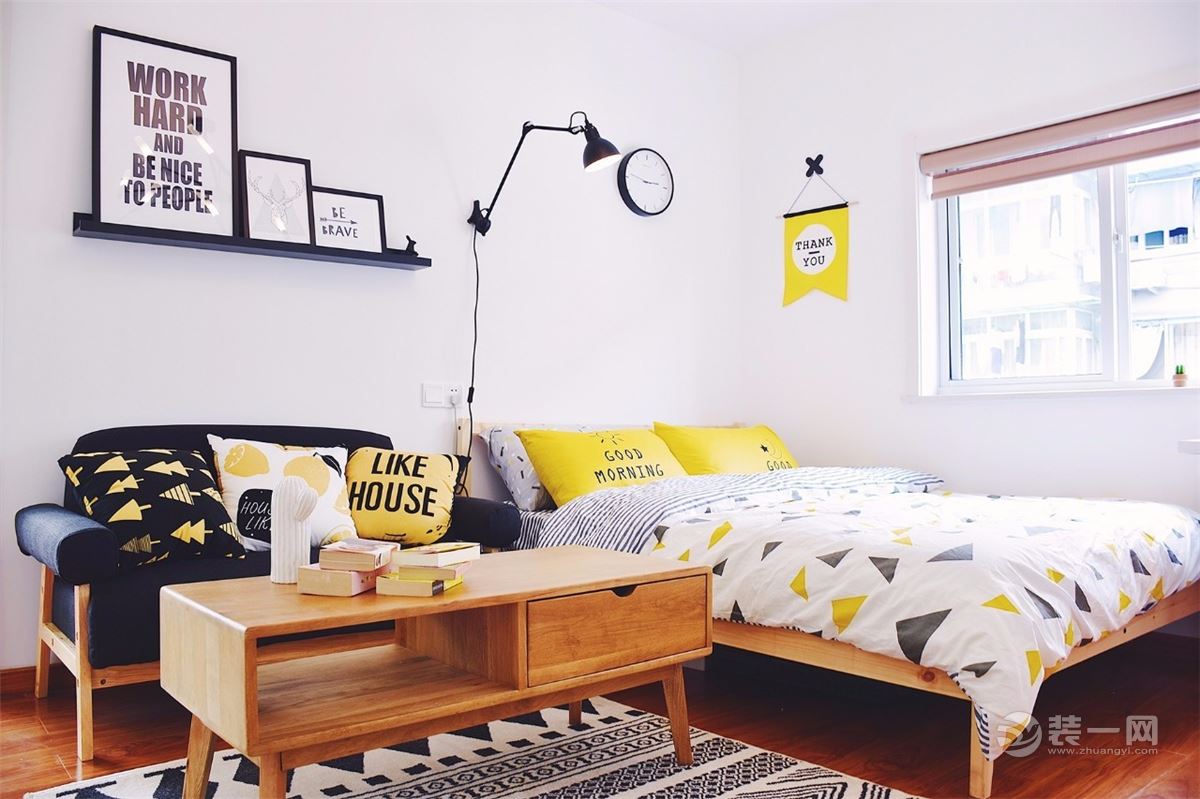 24平米单身公寓改造装修 北欧风格设计萌化少女心